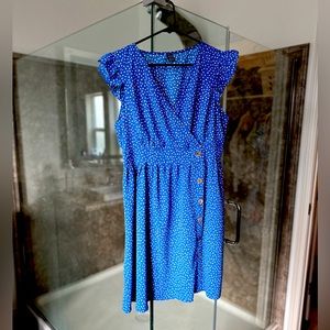 Large, SHEIN brand summer dress. I’m 5’5”, it hits about an inch above my knee